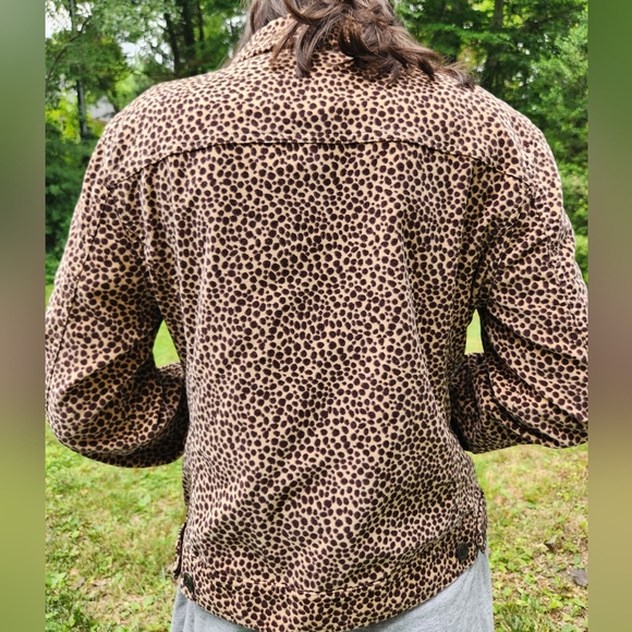 RARE 1990s Saks Fifth Avenue Real Clothes Label Velvety Animal Print Jacket-sz 8 - Picture 2 of 9